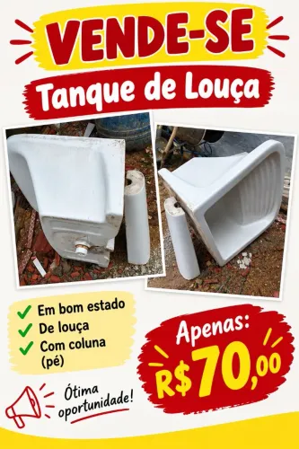 Tanque de louça com pé