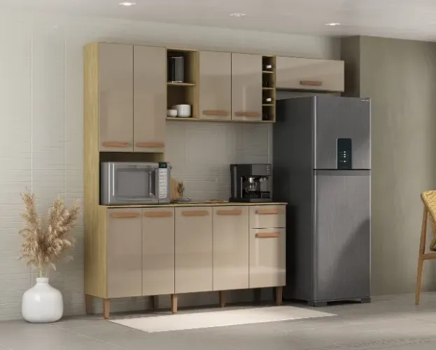 Armário de Cozinha 10 Portas 1 Gaveta Ravena - FAZEMOS ENTREGA E MONTAGEM!