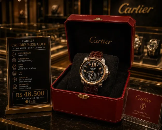 Cartier Calibre 42mm Steel & Rose Gold 2018