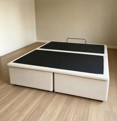 Cama box base baú Queen em LINHO.Entrego 