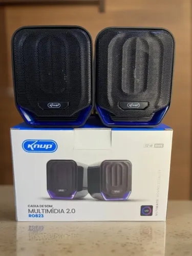 Caixa de Som 12W RMS Multimídia para PC Notebook TV P2 3,5mm Led an10