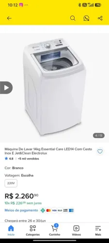 maquina lava roupas Electrolux 