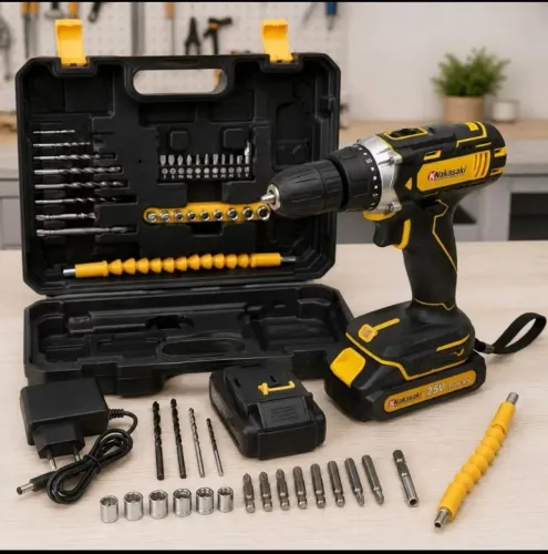 Parafusadeira 25v + kit completo de assessórios