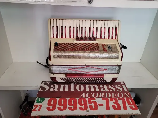 Acordeon Scandalli 120 Baixos Italiana Branca