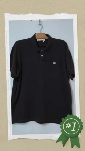 Camisa polo Lacoste preta tamanho GG 
