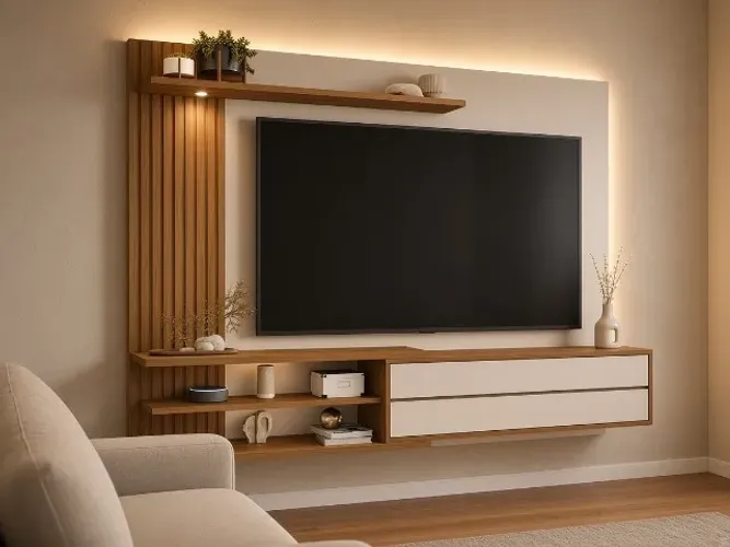 Painel NT 1355 1,82m com LED p/ TV até 65" (NOVO A PRONTA ENTREGA)