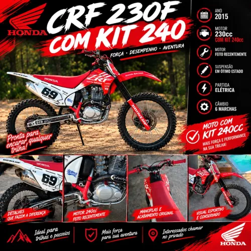 Vendo CRF 230F com kit 240cc