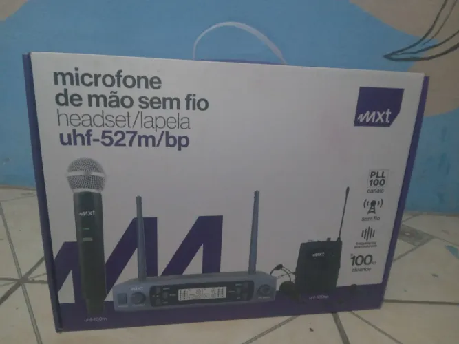 Microfone de mão sem fio headset/lapela uhf-527m/bp
