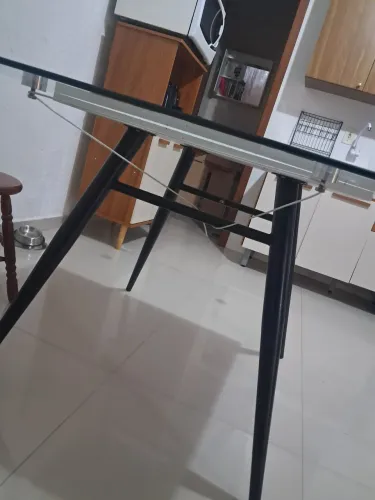 Mesa lyon de vidro 6 lugares