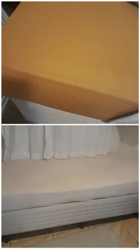 Vendo base Box solteiro, com colchão e capa pra colchão novo .... desapego 260 reais