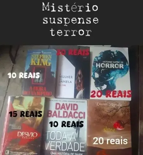 Terror, suspense, mistério etc
