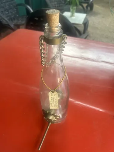 Comedouro para pássaros livres - Garrafa champagne transparente