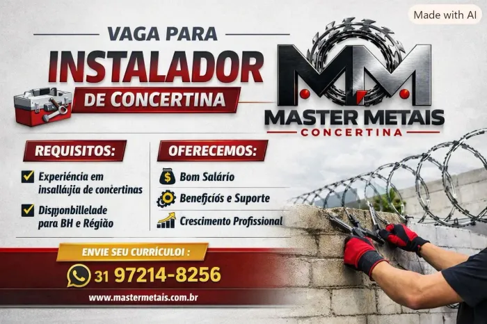 Vaga para instalador de concertina