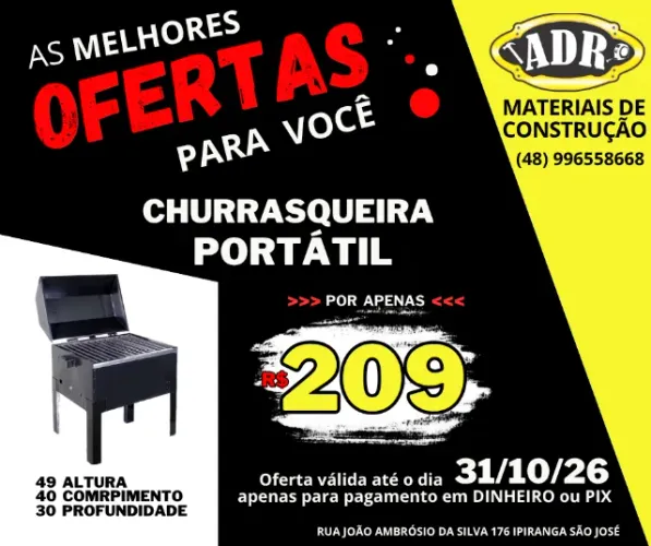 Churrasqueira Portátil Preta Pequena