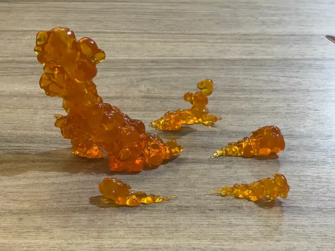 Effects de fogo e fumaça para figuras de ação. 1/12 ou 1/10 