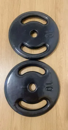 Par de 10kg Anilhas Emborrachadas - Novas