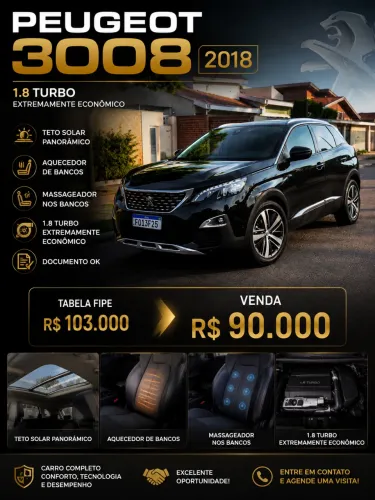 Peugeot 3008 Griffe 1.6 Turbo 16V 5P Aut. 2018