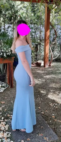 Vestido de festa azul claro