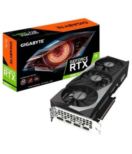 Placa de Vídeo RTX 3060 Ti Gigabyte NVIDIA GeForce, 8GB, LHR, GAMING OC PRO