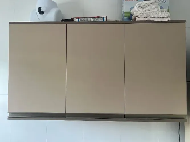 Balcão, fogão cooktop e aéreo MDF
