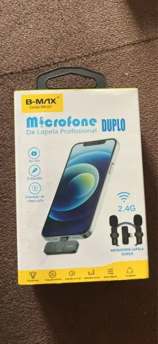 Microfone de Lapela Sem Fio Duplo B-MAX BM-221 (2.4G)