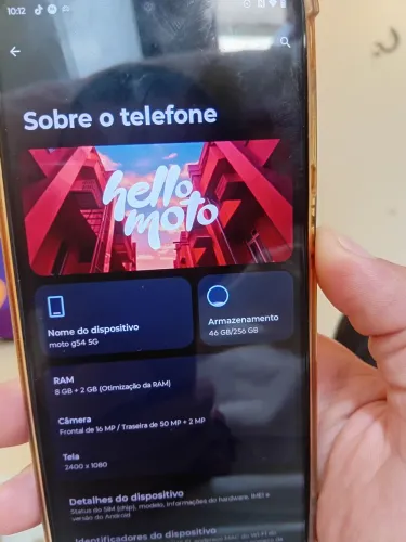 Tenho um celular da marca Motorola "MOTOG54 5G" 256GB 8RAM
