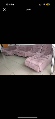 Sofá Modular de Luxo 4 peças em veludo rose / De R$ 15.000,00 por R$ 5.500,00