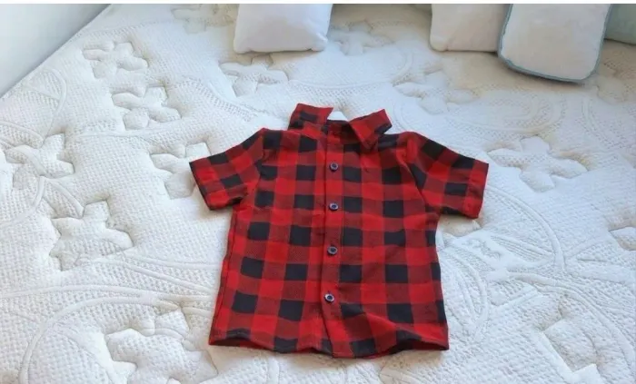 Camisa xadrez vermelha tamanho 2