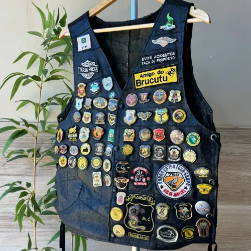 Colete Motociclista Custom Motoclube Biker Coleção com 71 Buttons