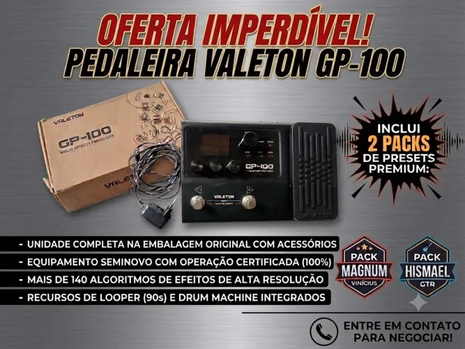 Valeton gp 100 | Fonte 3M + Presets Magnum Vinícius e Hismael GTR 