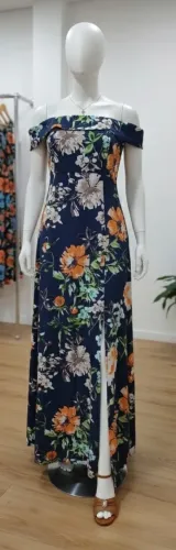 Vestido longo azul