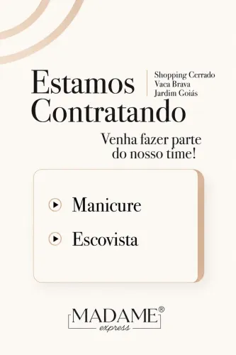 Vaga para Manicure e Escovista | Madame Express