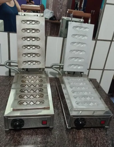 Par de Máquinas de Crepe Suíço Profissional Warm - 6 Cavidades - 220V