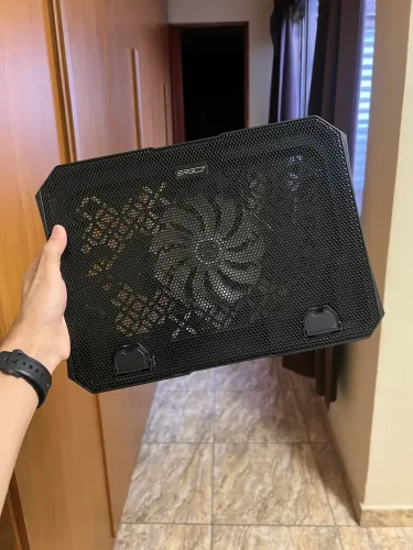 Suporte Ergonômico para Notebook com Cooler (LED Azul) e Apoio p/ Celular