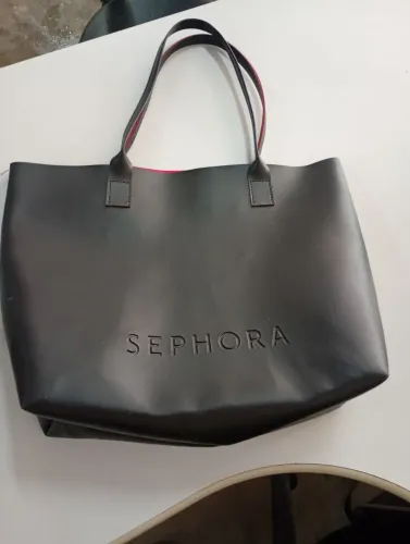 Bolsa Grande espaçosa Preta com fundo vermelho 2 linha