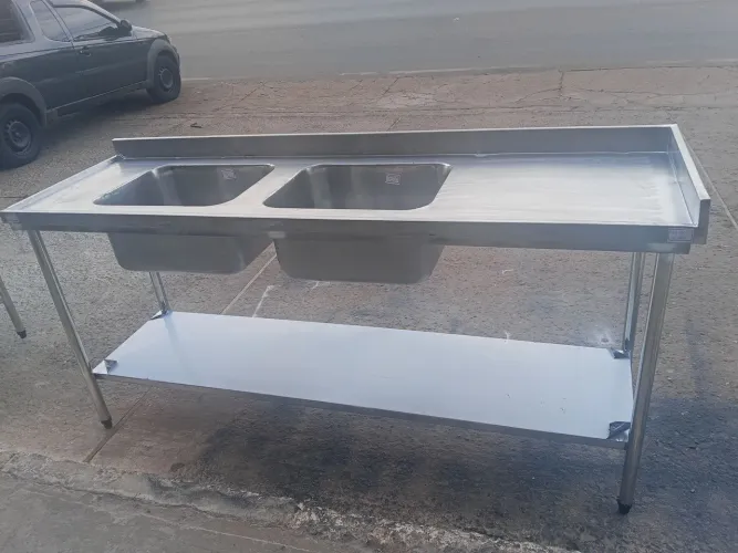 Pia Inox com 2 cubas