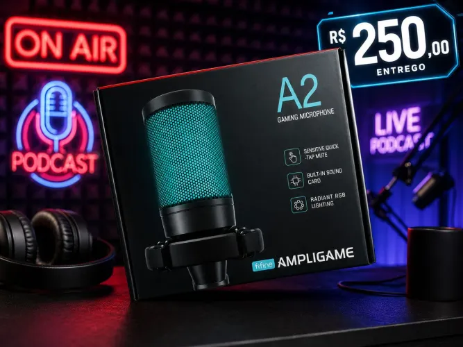 Microfone fifine ampligame A2 novo lacrado.