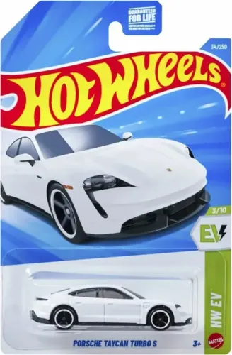 Carrinho Hot Wheels 26 Porsche Taycan Turbo S Branco