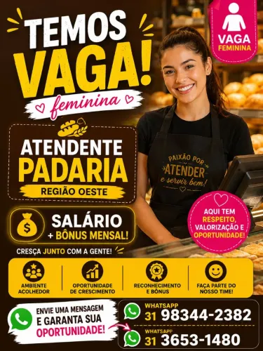 ? CONTRATA-SE ATENDENTE DE PADARIA ?