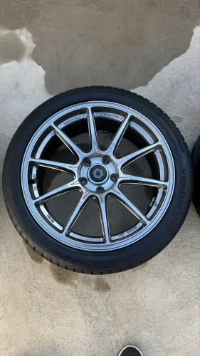 Rodas Carbon 5x112 leves com pneus hankook ventus v12 235/40r18 Novos