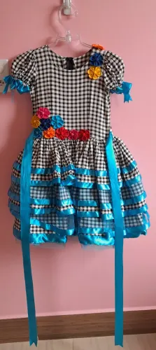 Vestido junino - azul