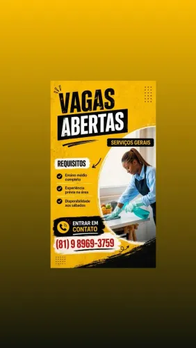 VAGA DE EMPREGO - SERVIÇOS GERAIS