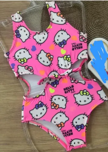 Maiô e short Hello Kit tam.8 Momi (usado 1 vez)