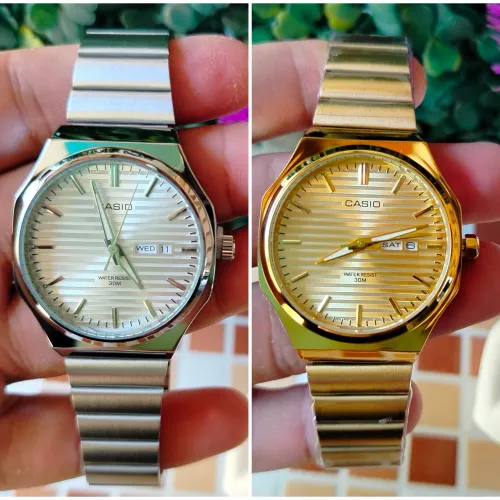 Casio retrô calendário duplo pulseira regulável 