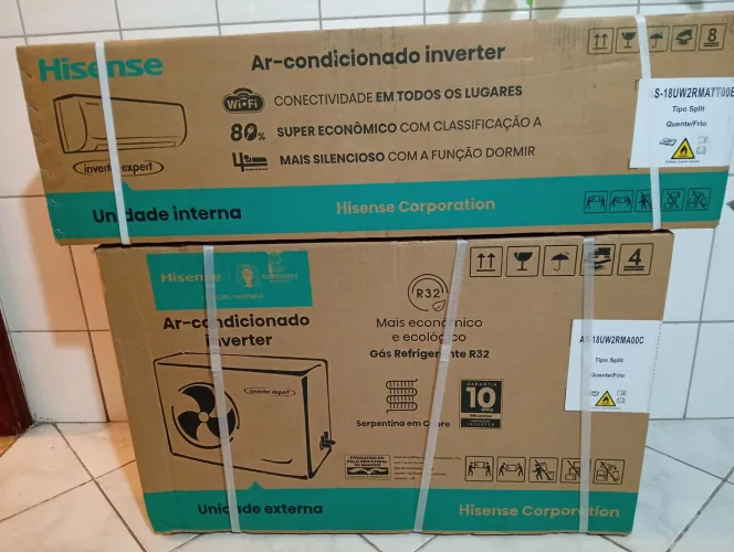 Ar condicionado hisense 18000 btu novo na caixa o mais tecnológico 