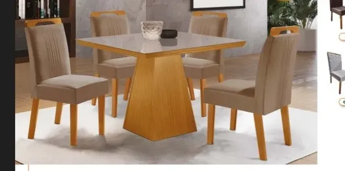 Mesa de jantar 4 cadeiras Erika 