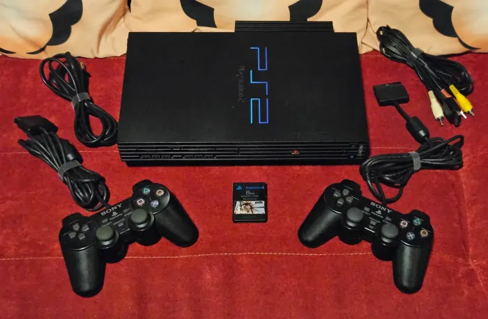 Playstation 2 FAT Matrix Infinty Modem Original HD IDE 250gb 2 Controles e 1 Memory Card