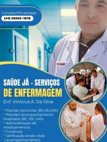 Enfermeiro: cuidado domiciliar, acompanhamento hospitalar, medicação, curativo, etc...