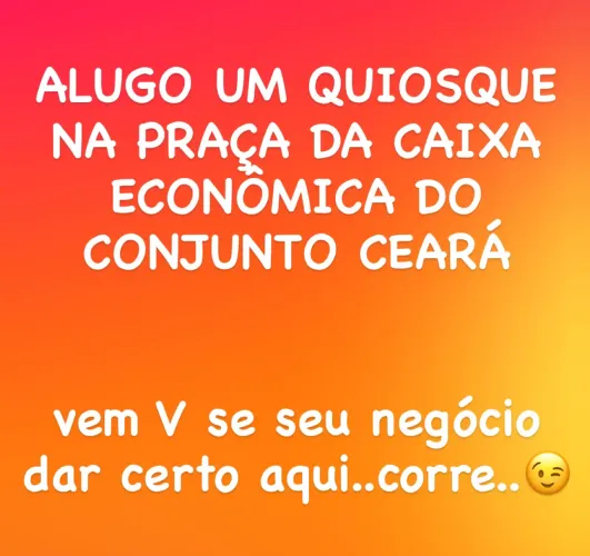 Alugo quiosque na praça da caixa econômica