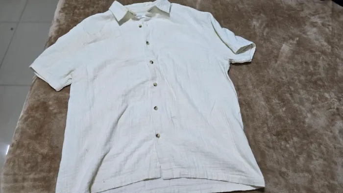 Camisa Masculina Hering Linho Branca XG - Barata (Motivo Emagrecimento)
